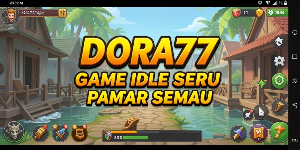 Screenshot gameplay DORA77 yang menunjukkan aktivitas pengelolaan sumber daya.