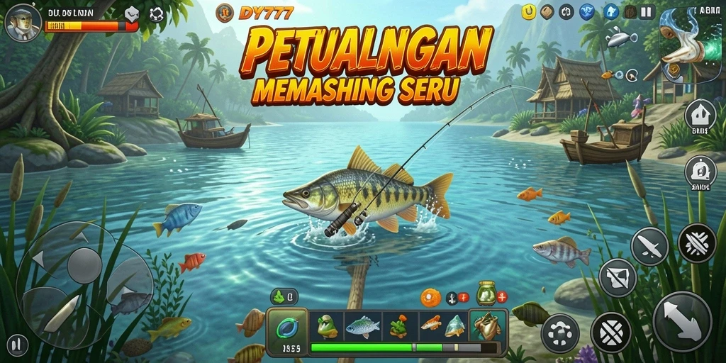 Tampilan gameplay DY777 yang seru dan menarik saat memancing.