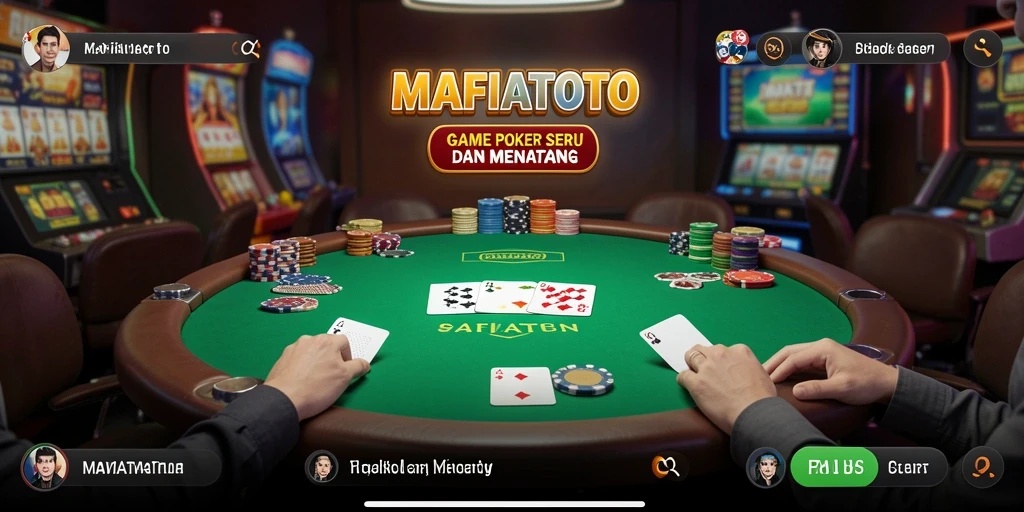 Gameplay MAFIATOTO yang mendebarkan saat bermain poker.