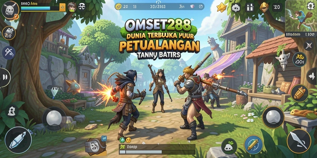 Screenshot gameplay OMSET288 menampilkan petualangan seru di dunia terbuka.