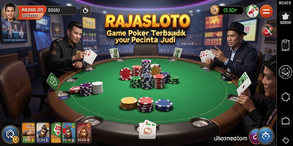 Tampilan menarik dari gameplay RAJASLOTO dalam game Poker.