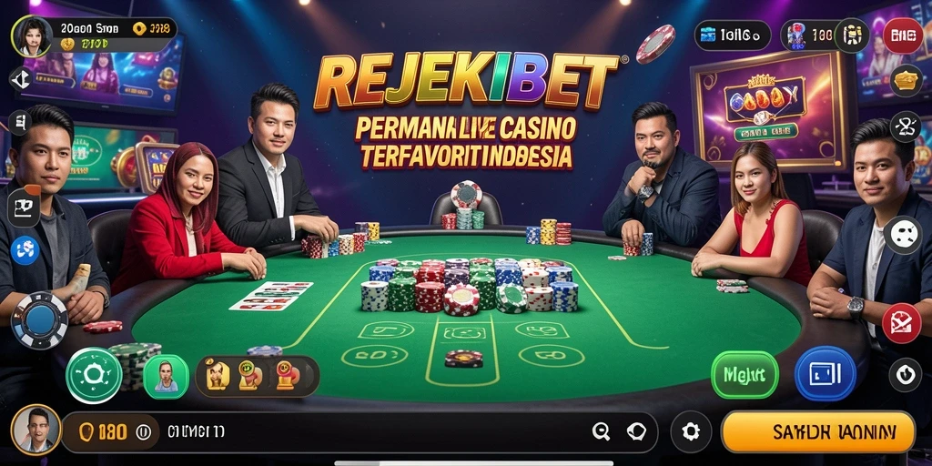 Tampilan gameplay Live Casino yang menarik dan interaktif di REJEKIBET.