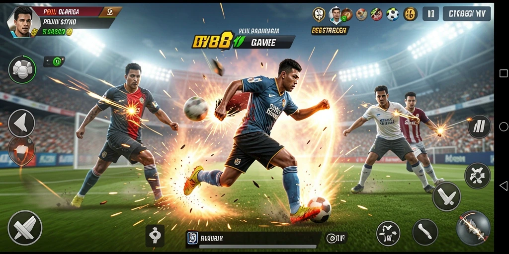Menampilkan gameplay aksi seru dari RK88 dalam kompetisi olahraga.