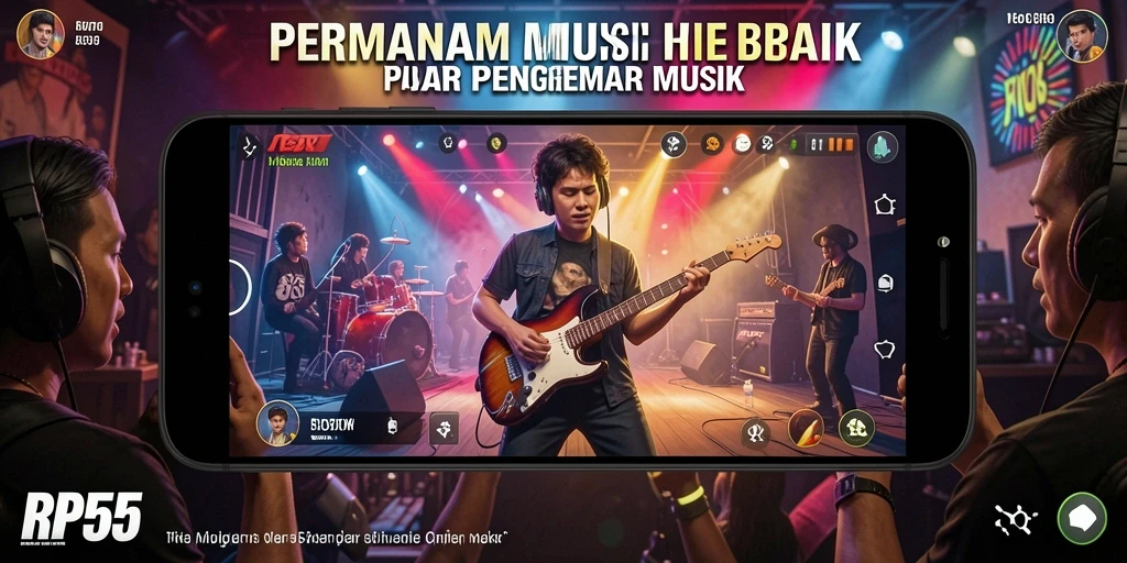 Gameplay interaktif RP55 dengan berbagai pilihan lagu.