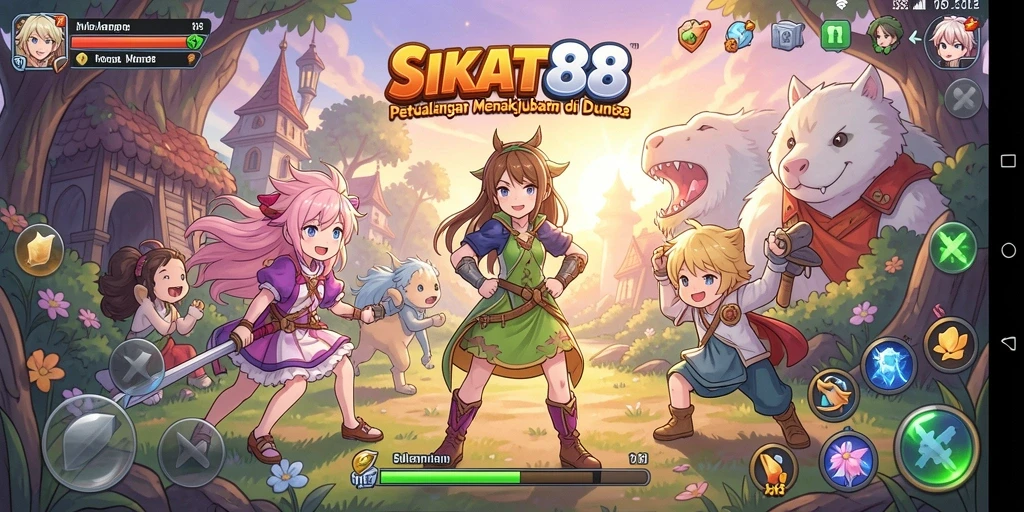 Screenshot menampilkan gameplay seru SIKAT88 dengan karakter anime.