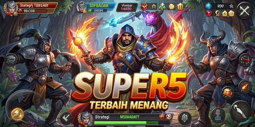 Tangkapan layar gameplay SUPER5 yang menampilkan strategi yang mendebarkan.