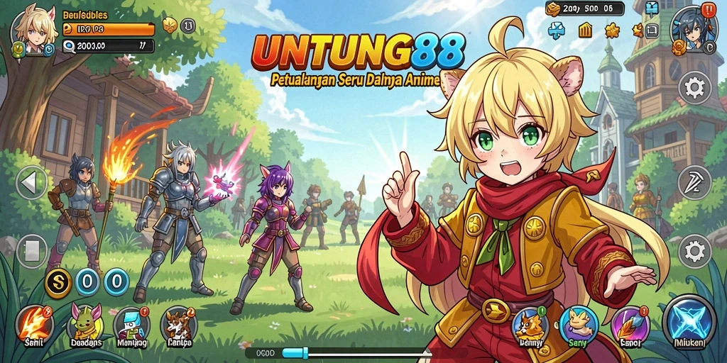 Tampilan gameplay UNTUNG88 yang menawan dan penuh aksi anime.