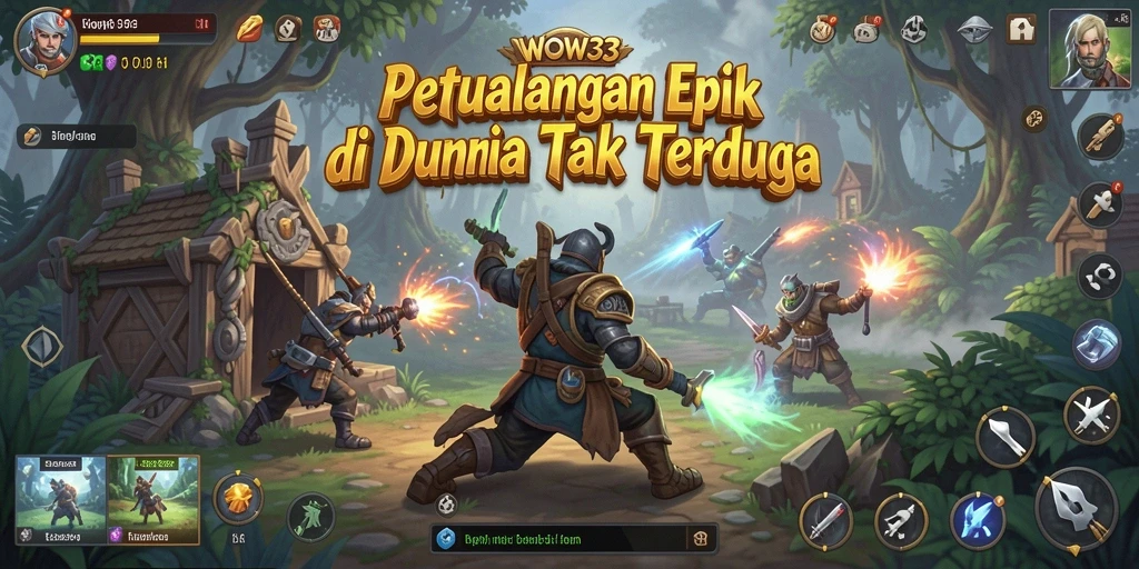 Tangkapan layar gameplay WOW33 menampilkan aksi petualangan yang mendebarkan.
